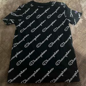 black champion print shirt